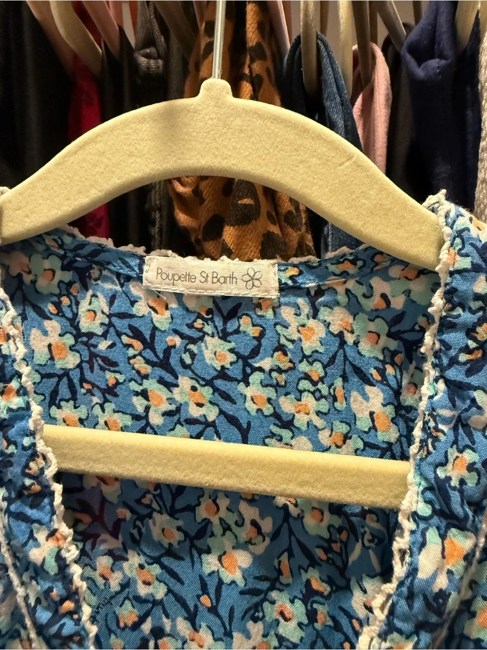 Poupette St Barth Anais mini dress in Blue Paquerette
